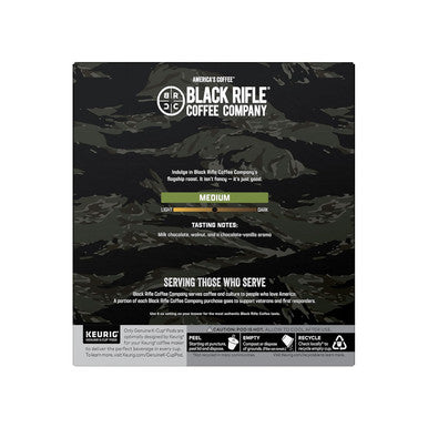 Black Rifle Coffee Company Single Serve K Cups Just Black Medium Roast Coffee Rounds 32 Count