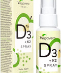 Vitamin D3 K2 Spray VegaveroÃƒâ€šÃ‚Â® | Vegan & Without Sugar | 25ml (4 Month Supply) | Natural Apple Flavour | 800 IU (20mcg) D3 + 75 mcg K2 (MK7)