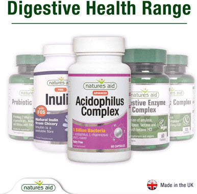 Natures Aid Acidophilus Complex 5 Billion Bacteria 90 Capsules (Lactobacillus Acidophilus Lactobacillus Rhamnosus Lactobacillus Casei Good Bacteria Shelf Stable Vegan Society Approved)