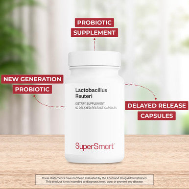Supersmart Lactobacillus Reuteri Probiotic Strain 5 Billion MicroOrganisms CFU Per Day Restores The Balance of Intestinal Microflora NonGMO Gluten Free 60 DR Capsules