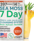 Atlantic Naturals Sea Moss 7 Day Detox Liver Gallbladder & Kidney Cleanse - Support With Dandelion Root Milk Thistle Burdock Root Red Clover Chanca Piedra - Pineapple Flavor Drink Mix (14 Oz)