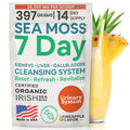 Atlantic Naturals Sea Moss 7 Day Detox Liver Gallbladder and Kidney Cleanse Support with Dandelion Root Milk Thistle Burdock Root Red Clover Chanca Piedra Pineapple Flavor Drink Mix (14 oz)