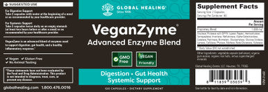 Global Healing Center Veganzyme Full Spectrum Digestive Enzyme Supplement, 120 Capsules (2 Pack)