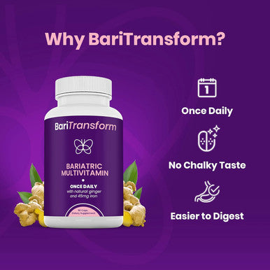 Bariatric Multivitamin With Iron Capsule ÃƒÂ¢Ã¢â€šÂ¬Ã¢â‚¬Å“ 90 Ct ÃƒÂ¢Ã¢â€šÂ¬Ã¢â‚¬Å“ Bariatric Vitamins Multivitamin With Organic Ginger Root For Digestion Support ÃƒÂ¢Ã¢â€šÂ¬Ã¢â‚¬Å“ Once-A-Day Vitamins