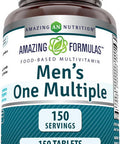 Amazing Nutrition Formulas Men's One Multiple 150 Tablets | Multivitamin Supplement for Men | Perfect Blend of Vitamins Minerals 25 Million CFU Probiotics & More | Made in USA