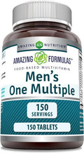 Amazing Nutrition Formulas Men's One Multiple 150 Tablets | Multivitamin Supplement for Men | Perfect Blend of Vitamins Minerals 25 Million CFU Probiotics & More | Made in USA