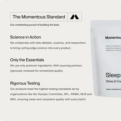 Momentous Sleep Pack Magnesium L-Threonate, Apigenin & L-Theanine, 30 Servings