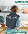 Snailax Heating Pad For Neck And Shoulders, Electric Heat Pad For Back Pain, Weighted Heated Wrap, 24V Safety Volt. Heating Pads With Massager, 2 Heat Levels & 5 Massage Modes, Gifts
