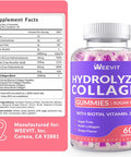 Sugar-Hydrolyzed Collagen Peptide Gummies, Collagen Gummies For Women With Biotin Vitamin C D B12, Collagen Supplement For Immune, Digestion, Skin, Nails, Hair