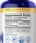 Carlyle Vitamin B12 Absorbable 1000Mcg | 400 Softgels | Non-Gmo And Gluten Free Supplement
