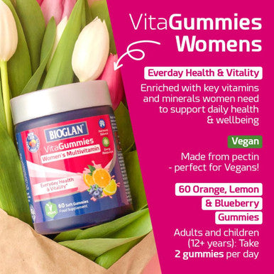 Bioglan Vitagummies | Women'S Multivitamin | Vegetarian Friendly | 3 Delicious Flavours | 60 Chewy Gummies