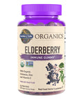 Garden Of Life Organics Elderberry Gummies For Adults & Kids - Immune Support Supplement With Organic Fruit Herbal Blend Elderberry Echinacea Zinc Vitamin C 120 Vegan Gluten Free Gummies