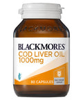 Blackmores Cod Liver Oil 1000 Mg 80 Capsules, Vitamin A + Vitamin D + Omega-3, Made In Australia
