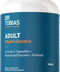 Dr. Tobias Adult Multivitamin Supplement with 42 Fruits Vegetables Added Probiotics Vegan NonGMO daily vitamin for women men Supports Energy Metabolism Immune System 90 Capsules 3 Daily
