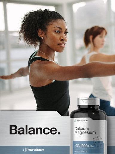 HorbAach Calcium Magnesium D3 Supplement 1000 Iu D3 250 Coated Caplets Non-Gmo & Gluten Free