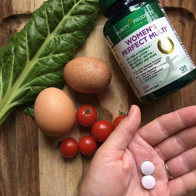 Womens Perfect Multi by Purity Products Balanced Multivitamin Supports Urinary Tract Health Immune Bone Muscle Hair Skin Nails an Elite Probiotic for Digestive Health More 120 Tablets