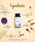 Vegan Essentials Vegavero | Multivitamins & Minerals | with Omega 3, Vitamin B12, B2, D3, K2, Zinc, Iron and Iodine | NO Additives | Natural Support for a Vegan Diet