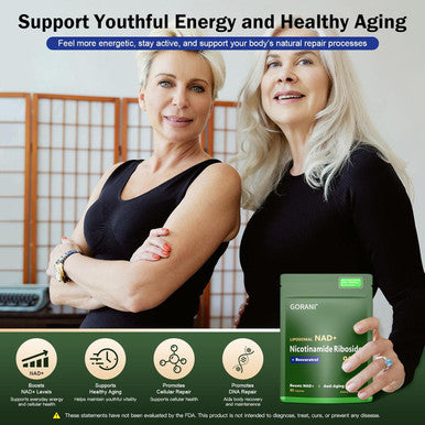 Gorani Nad+ Supplement 900Mg, Nicotinamide Riboside, Liposomal Resveratrol, Quercetin - Mnm Resveratrol Supplement For Promotes Vitality & Cognitive Function (1)