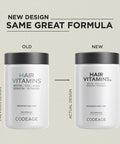 Codeage Hair Vitamins 10000 mcg Biotin, Keratin, Collagen, Vitamin A, B12, C, D3, E, Zinc, Inositol - Hair Care Support for Strength, Thickness Growth - Healthy Hair Supplement Pills - 120 Capsules