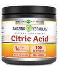 Amazing Formulas Citric Acid Powder Supplement | 100 Grams Per Serving | 454 Servings | Unflavored | Non-Gmo | Gluten-Free | Made In Usa