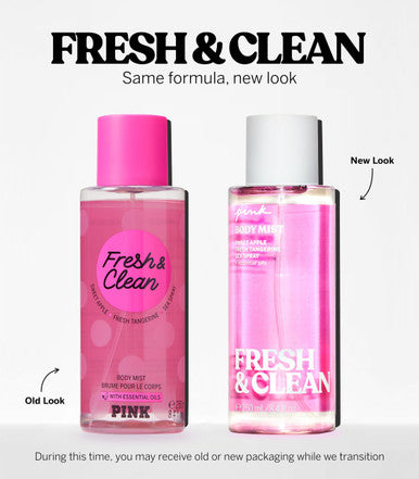 Victoria's Secret Body Fragrance Mist Pink Fresh & Clean 8.4 Fl Oz