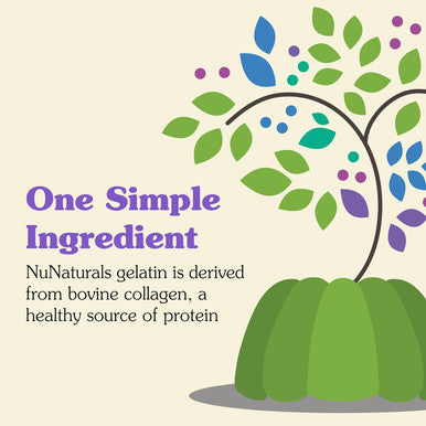 Nunaturals Unflavored Beef Gelatin Powder Instantly Thickens Stabilizes and Texturizes 1 lb