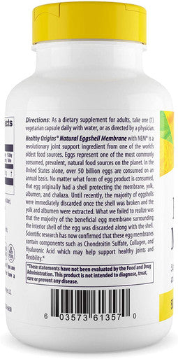 Healthy Origins - Eggshell Membrane (NEM), 500mg x 120 Vegetarian Capsules | Natural | Joint Supplement | Gluten-Free | Soy-Free | Dairy-Free