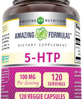 Amazing Nutrition Formulas 5-HTP (Hydroxytryptophan) Supplement | 100 Mg Per Serving | Veggie Capsules | Non-GMO | Gluten | Made in USA (1 Pack 120 Count)