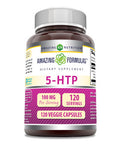 Amazing Formulas 5-Htp Hydroxytryptophan Supplement | 100 Mg Per Serving |120 Veggie Capsules | Non-Gmo | Gluten Free | Made In Usa