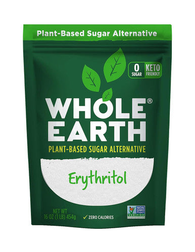 Whole Earth Sweetener Co. 100% Erythritol Sweetener (Keto Sweetener Natural Sugar Tive Baking Sugar Substitute Zero Calorie Sweetener Gluten Non-Gmo) 16 Oz