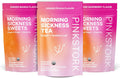 Pink Stork Morning Sickness Bundle with Organic Ginger Peach Tea and Sweets Supports Morning Sickness for Pregnant Women Digestion and Motion Sickness 1st Trimester Pregnancy Must Haves Set of 3