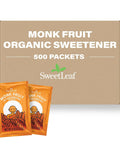 SweetLeaf Organic Monk Fruit Sweetener, Granular - Keto Friendly Natural Sugar Substitute for Coffee, Tea, and Baking, Zero Calorie, Organic Monk Fruit, Non GMO, Sugar Free - 80 Individual Packets