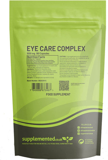 Eye Care Complex Formula Plus Lutein and DHA 90 Softgels UK Made Supplement Letterbox Friendly
