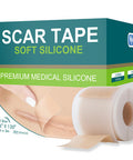 Medical Grade Silicone Scar Tape For Surgical Scars (1.6" X 120" - 3M) Professional Silicone Scar Sheets Scar Treatment For Face Wrinkles, C Section Recovery, Keloid Bump Removal Silicone Scar Patches