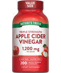 Nature's Truth Apple Cider Vinegar Capsules | 1200mg | 200 Pills | Extra Strength | Value Size | Non-GMO & Gluten Free Supplement
