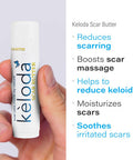 Keloid Scar Care Butter Stick, Scars & Keloids Treatment Balm, For Surgical Scars & Keloids From Piercings, Stretch Marks, Acne, With Anti-Scar Cocoa, Shea Butter, Coconut, & Jojoba Oils