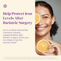 Barimelts Iron With Vitamin C 90 Fast-Dissolving Tablets 1 Month Supply Sugar Bariatric Iron Supplement For Women Natural Orange Flavor