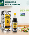 Soeos Chinkiang Vinegar, 18.6 fl oz (550ml), Chinese Black , Traditional , Organic , Zhenjiang Xiangcu, Black Rice Vinegar | Condiment for Cooking Noodles, Braised Meat, Cold Appetizers