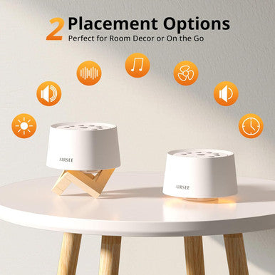 Airsee White Noise Sound Machine For Baby Adults 31 Soothing Sounds 2000Mah Battery 4-Level Night Light Sound Machine Timer & Memory Function 32 Volume Levels Sleep Machines For Home Office Travel