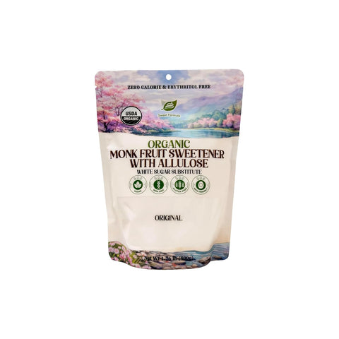 Sweet Formula Original Organic Monk Fruit Sweetener With Allulose, White Sugar Substitute From Monk Fruit Extract for Baking, Coffee & Tea, Gluten Free, Zero Calorie, Low Carb, Non GMO, Keto (1.76 lb)