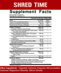 5% Nutrition Shred Time Fat Burner | Green Tea, Coffee Bean, Cayenne, Theobromine, GBB | Appetite Suppression | 30 Servings (180 Capsules)