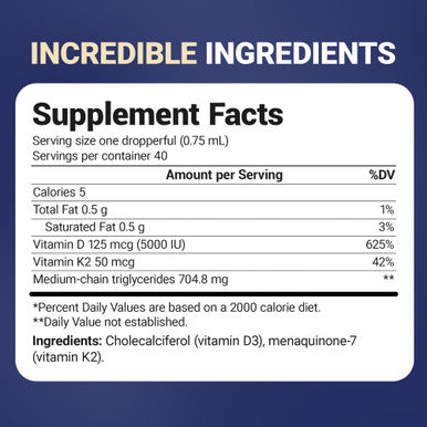 Dr. Berg's Liquid Vitamin D3 with K2 Zinc & MCT Oil Vitamin D3 K2 Drops for Kids and Adults - 1 Fl Oz