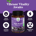 Natures Craft Acai Berry Antioxidant Support Weight Loss Supplement for Women and Men - Vitamins Minerals Antioxidant Formula Supports Immune System and Boost Energy Cognitive Health - 60 Servings