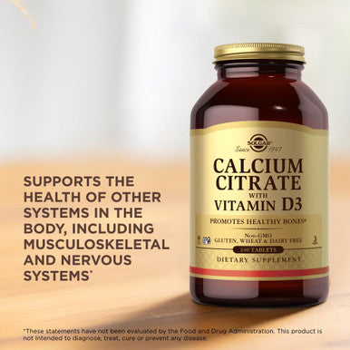 Solgar Calcium Citrate With Vitamin D3-240 Tablets - Non-Gmo Gluten Free Kosher Halal - 60 Servings