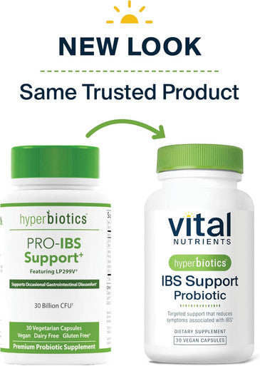 Hyperbiotics IBS Support Probiotic | Reduce Symptoms of IBS | Prolonged Relief from Bloating Gas Irregularity & Abdominal Discomfort | Shelf-Stable | Vegan | 30 Capsules