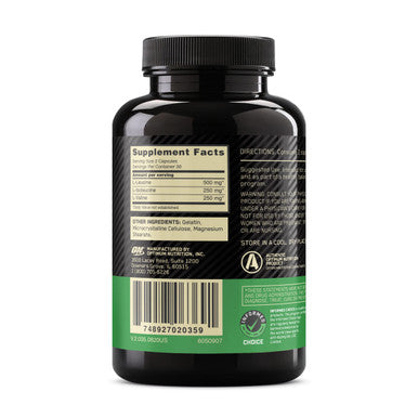 Optimum Nutrition Instantized Bcaa Capsules Keto Friendly Branched Chain Essential Amino Acids 1000Mg 60 Count