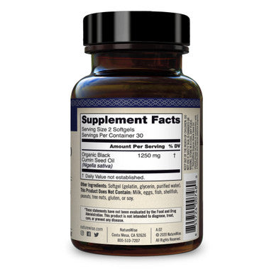 Naturewise Black Seed Oil - 1250Mg Per Serving, 100% Natural Extraction Pure With No Additives, Super Antioxidant Formula