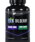 Healthfare Bilberry Extract Capsules 5000Mg | 200 Count | Supports Eye Health | Ultra Strength Supplement | Gluten-Free & Non-Gmo