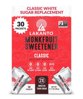 Lakanto Classic Monk Fruit Sweetener with Erythritol Sweetener Packets - White Sugar Replacement, Zero Net Carbs, Calories, Sweeten on the Go, Coffee, Lemonade, Tea, Desserts - Classic (3g - 30 Count)