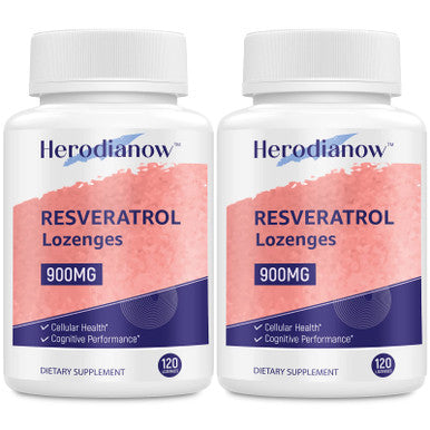 Herodianow 99% Ultra Purity Sublingual Trans-Resveratrol Supplement Organic 900Mg,Aging,Skin,Immune System,120 Lozenges - (2 Pack